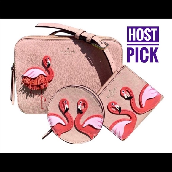 kate spade Handbags - NWT Kate Spade flamingo By The Pool camera bag set